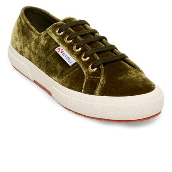 Superga Shoes - Superga | Olive Velvet Sneaker - Women 7.5